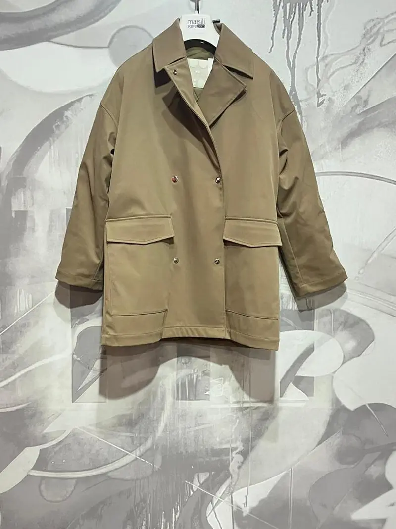 trench gabardina puffy cinturina