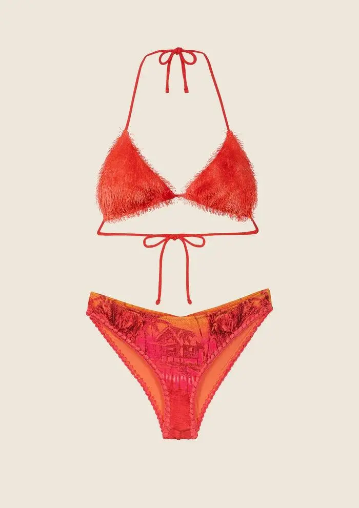 Triangolo con slip coulotte fantasia