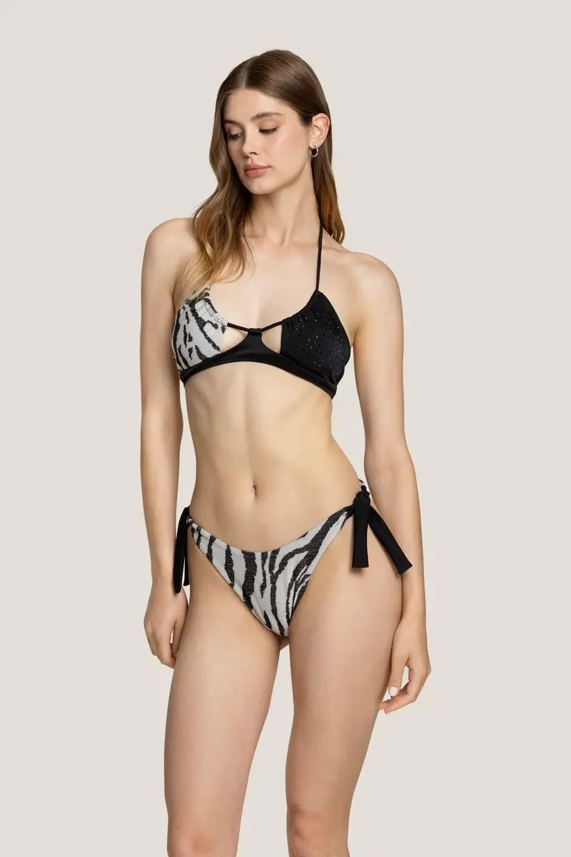 Triangolo e slip laccetti zebra night