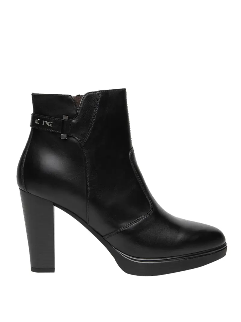 Tronchetti Nero Giardini Donna in Pelle Nero