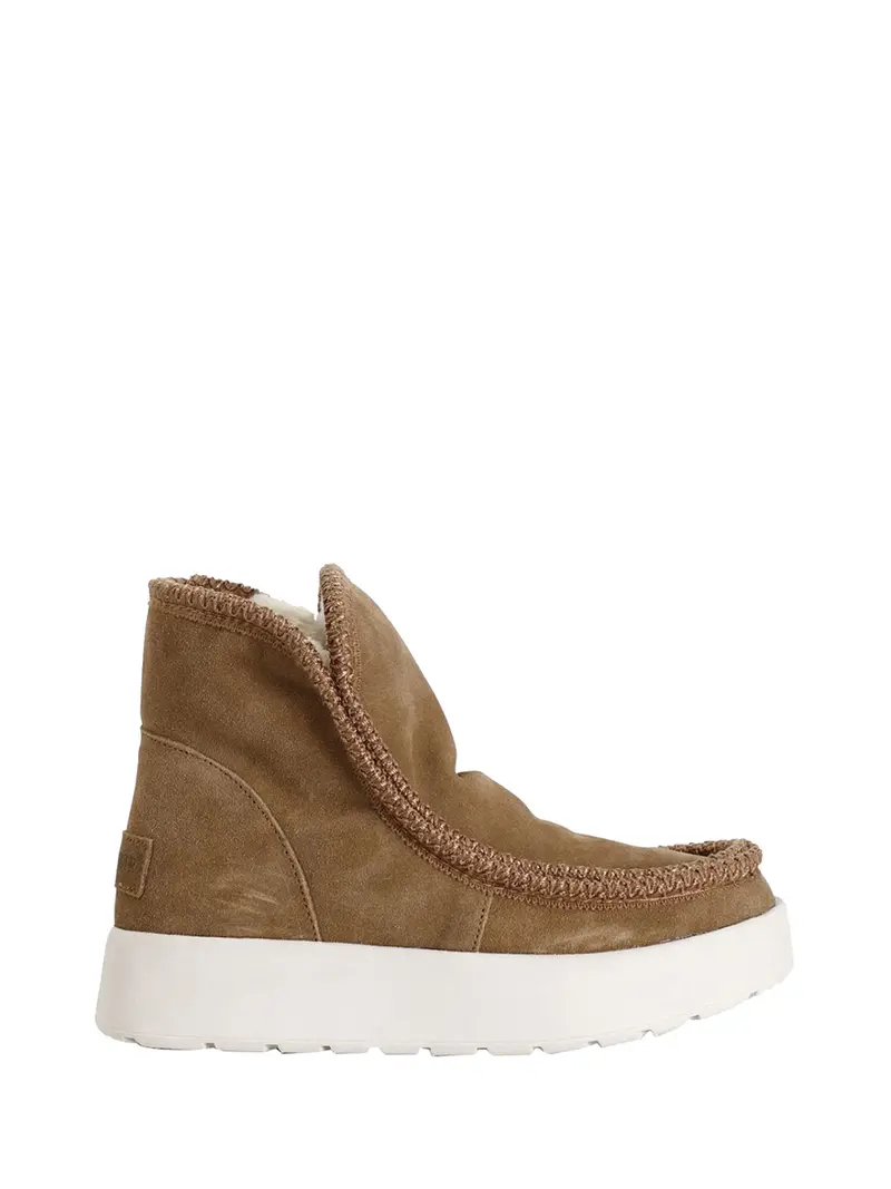 Tronchetto Café Noir donna con bordo mocassino e pelliccia sintetica Camel