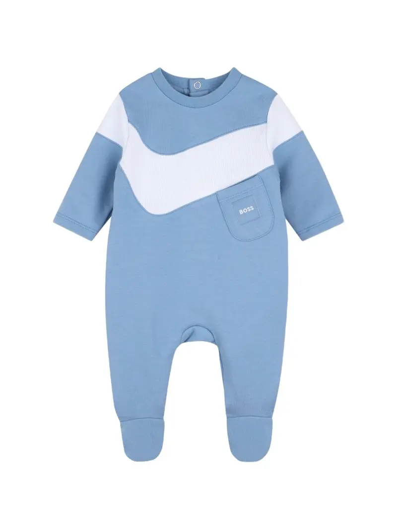 Tutina azzurra/bianca per neonato