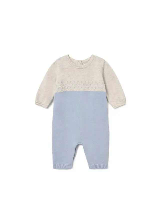 Tutina beige/cielo per neonato