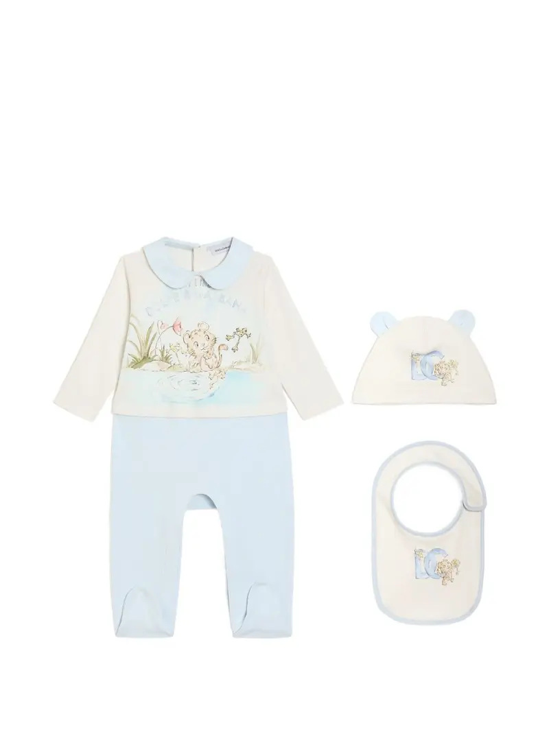 Tutina bianca/azzurra per neonato