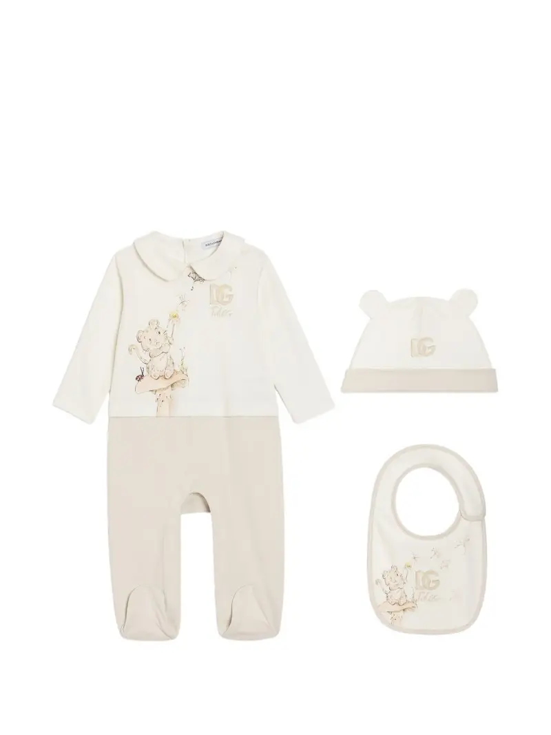 Tutina bianca/beige per neonato