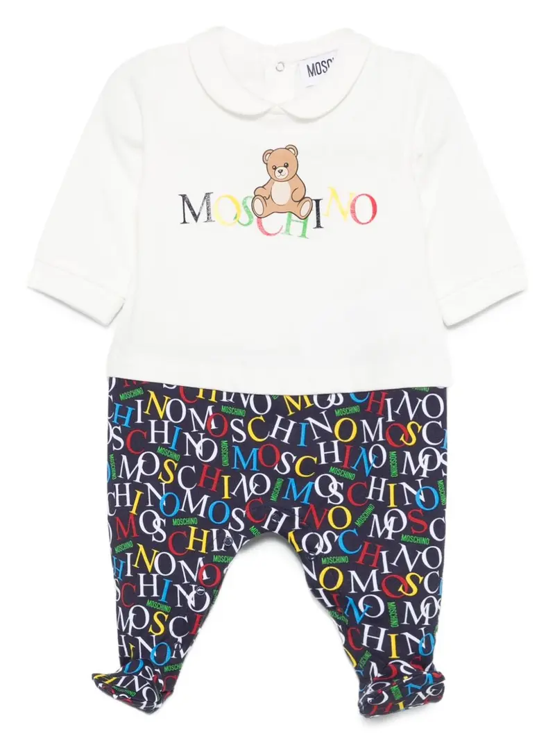 Tutina bianca/blu navy per neonato