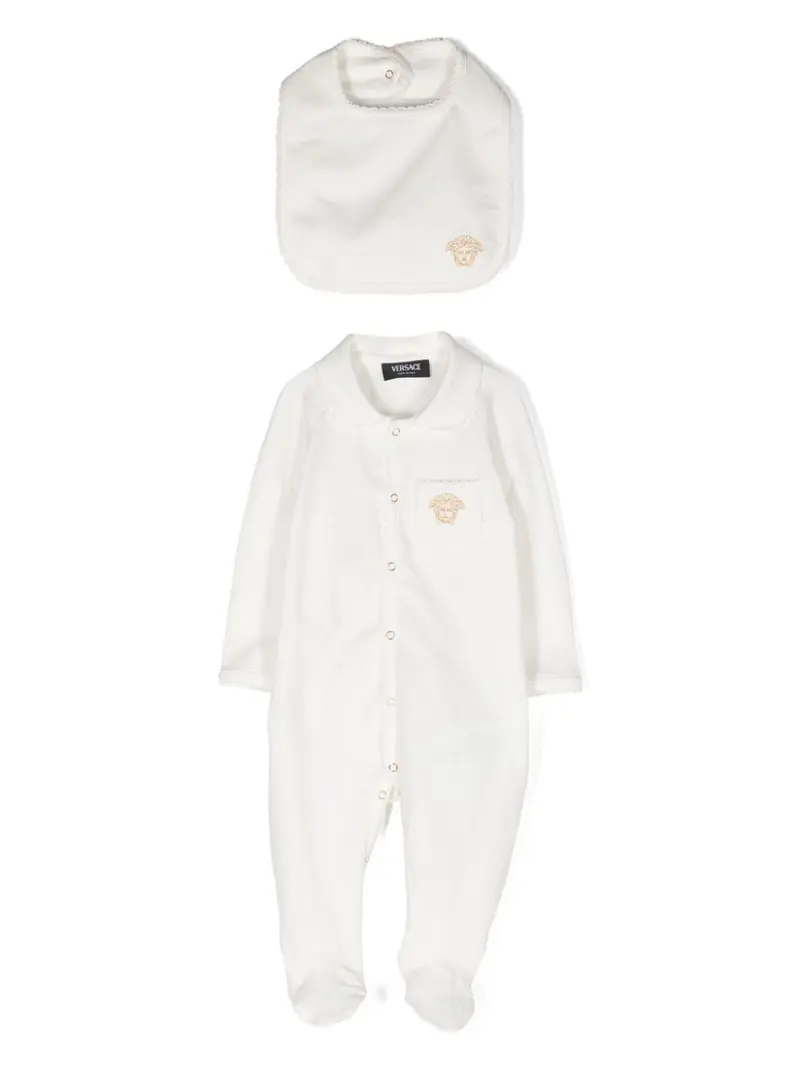 Tutina bianca per neonati con logo