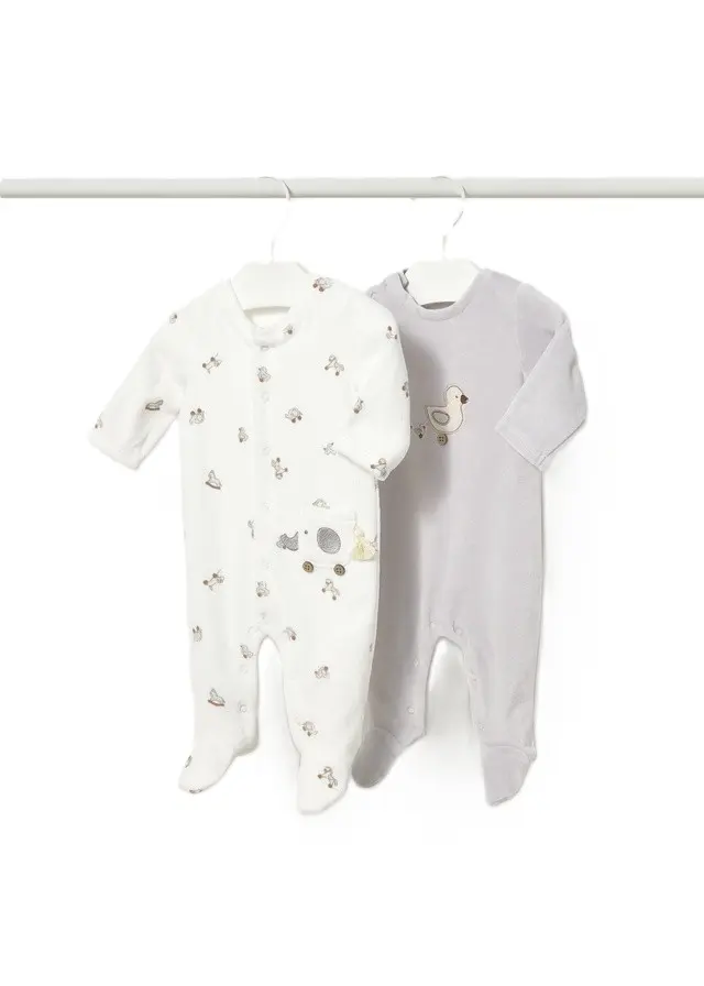 Tutina bianco/grigio per neonato