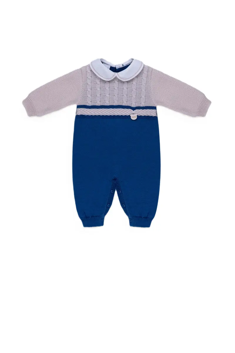 Tutina mandorla/blu per neonato