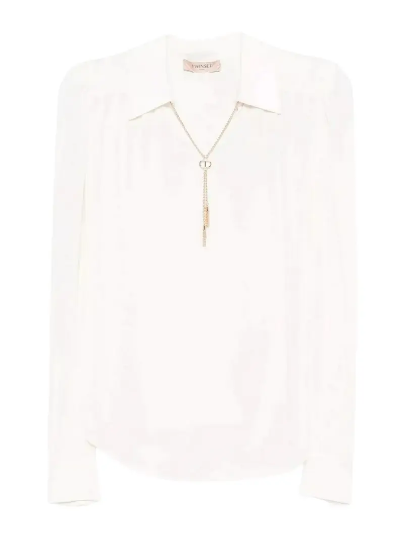 TWINSET Blusa Donna CREPE DE CHINE WITH METAL DETAILS 252TP2291 00381 GIGLIO