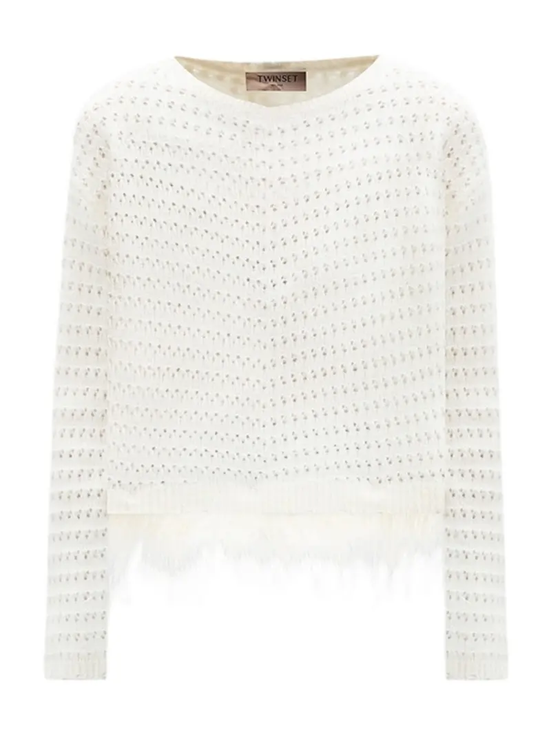 TWINSET Maglione Donna 242TP3251 00282 Bianco