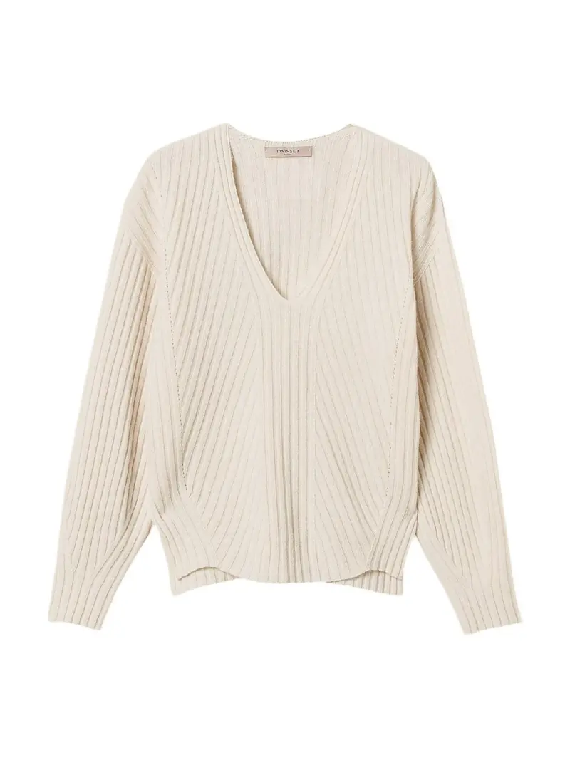 TWINSET Maglione Donna 242TP3716 00282 Bianco