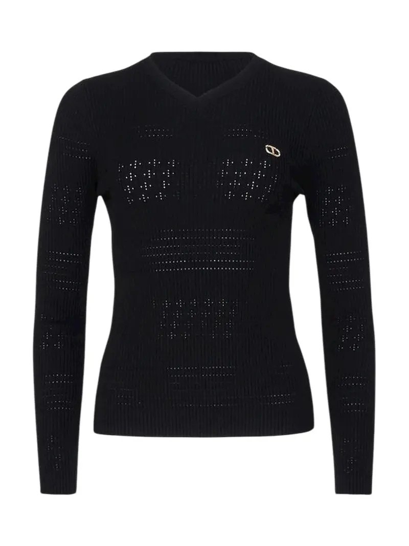 TWINSET Maglione Donna VISCOSE STRETCH TWINSET POINTELLE 252TP3241 00006 Nero
