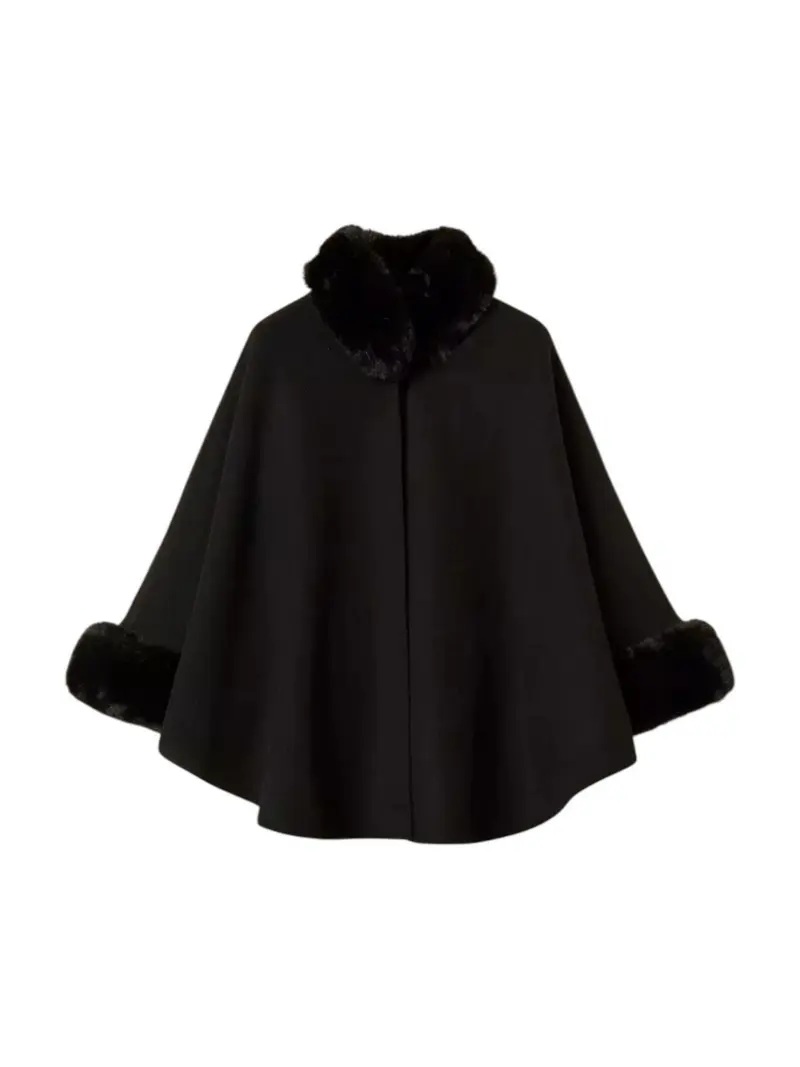 TWINSET Mantella Donna LONG FIBER PONCHO 252TO5130 00006 Nero