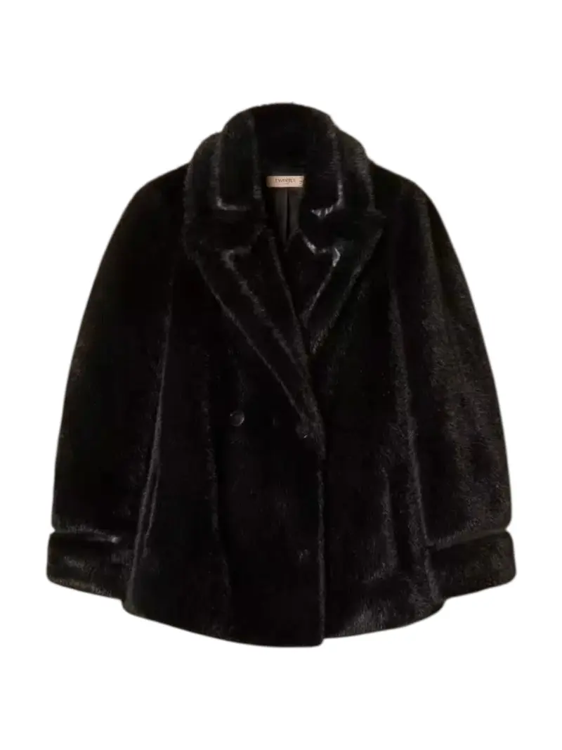 TWINSET Pelliccia Donna WARM FEELING 252TT2154 00006 Nero