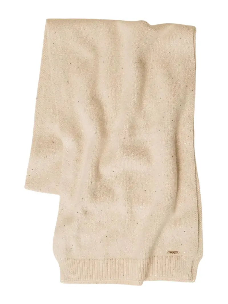 TWINSET Sciarpa Donna SEQUINS KNITTING 252TA426A 07222 PARCHMENT
