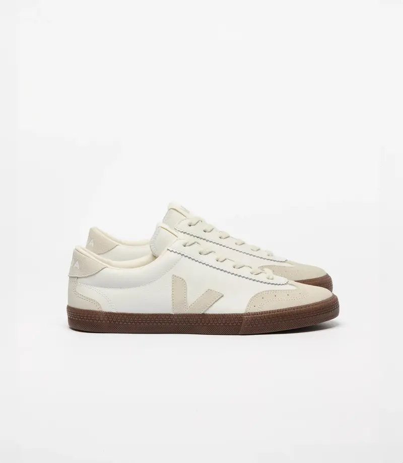Volley Leather White Natural Bark