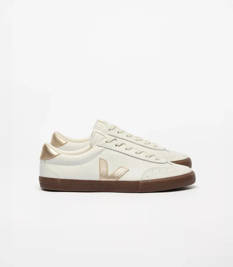 Volley Leather White Platine Bark