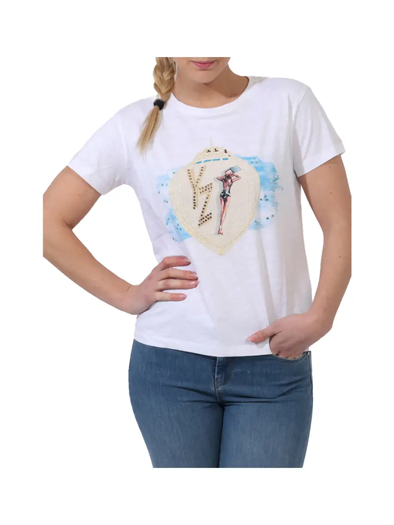 Yes Zee T-Shirt Donna Bianco
