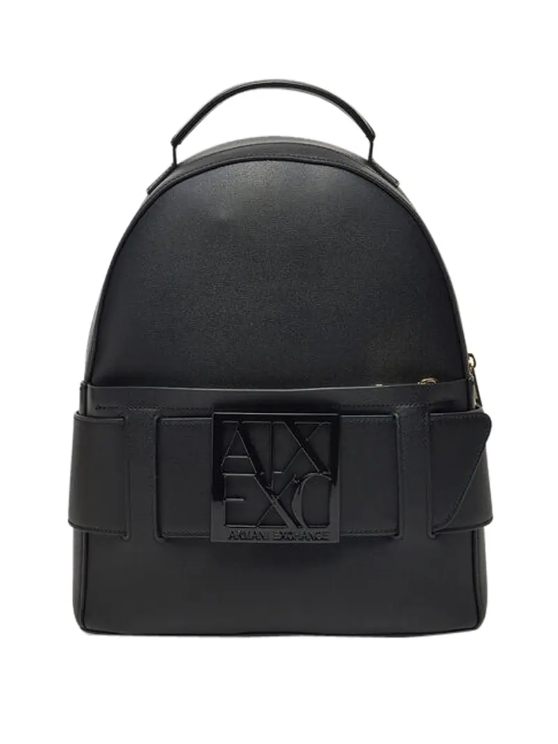 Zaino Armani Exchange Logo Frontale Nero
